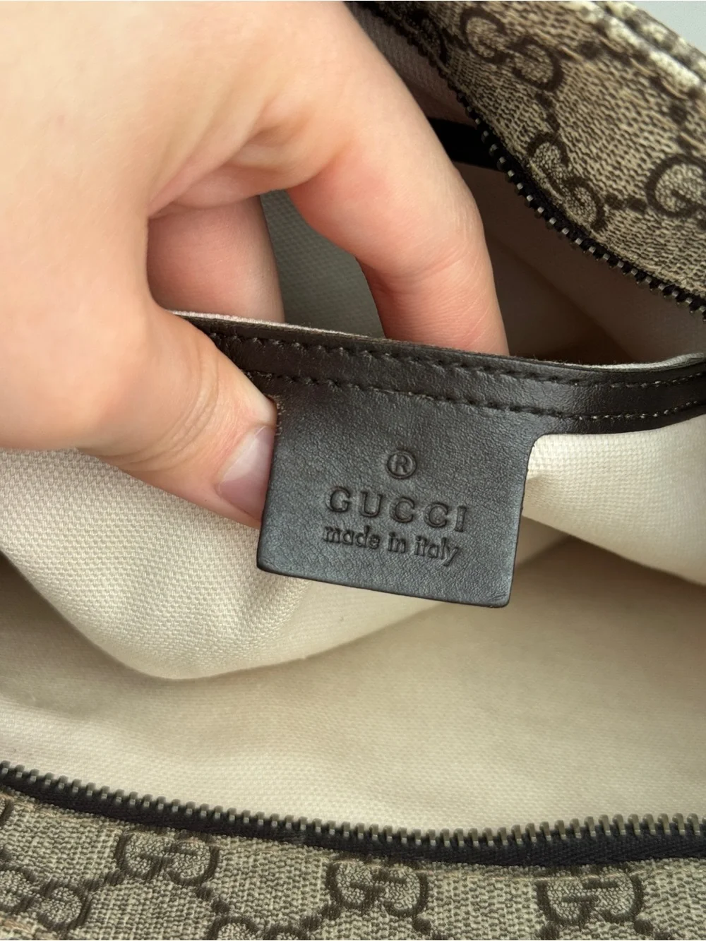 Gucci Flat GG Supreme Brown GG Canvas Crossbody Bag